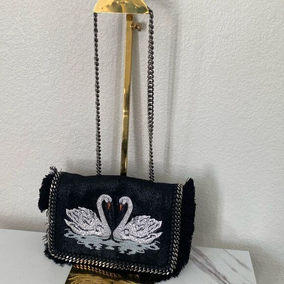 Stella McCartney Black Swan Cross Body Bag - Picture 1 of 6
